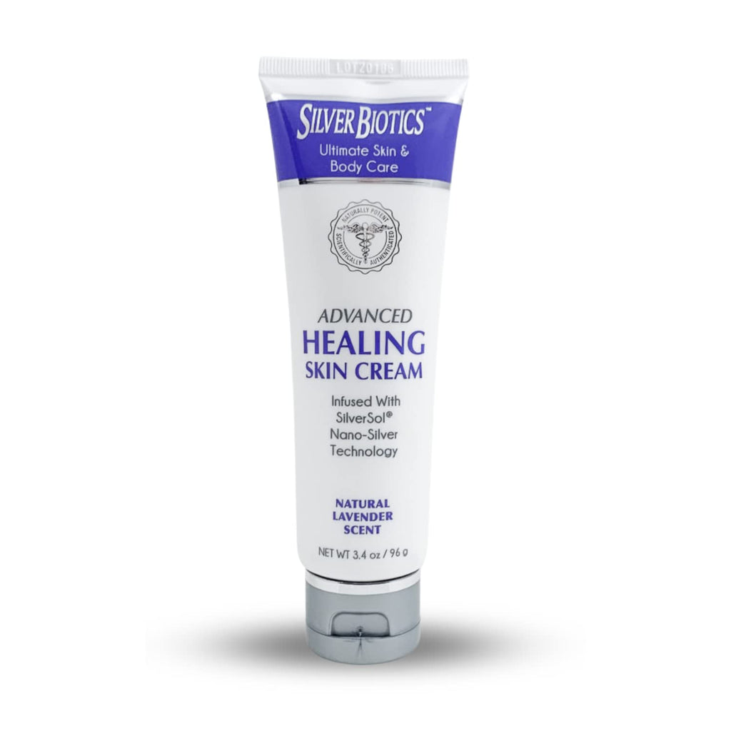 American Biotech Labs Silver Biotics Nano Silver Healing Lotion Cream — Lavender, Hyaluronic Acid (3.4 oz)