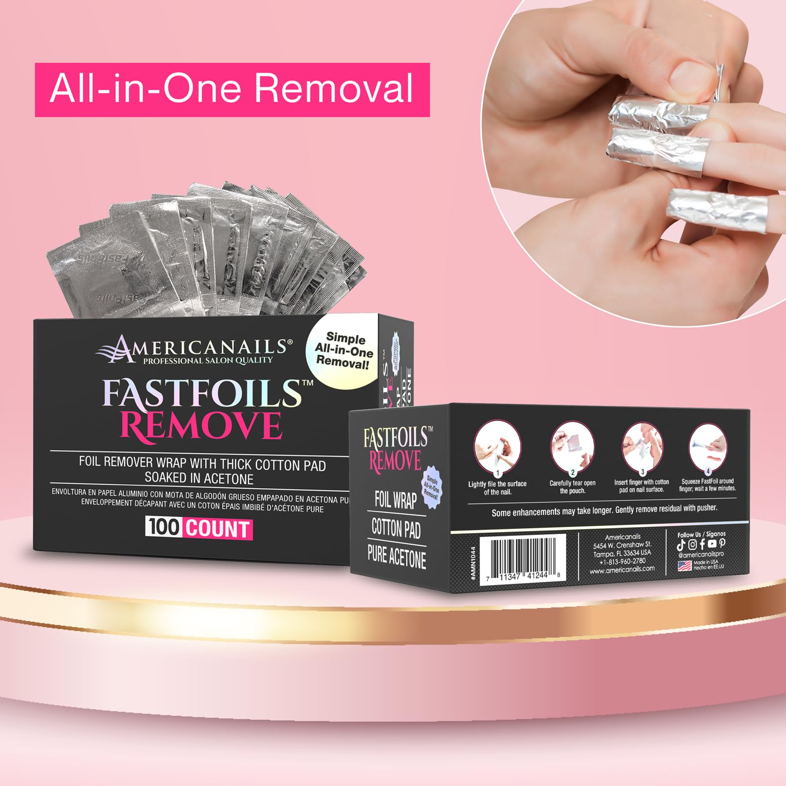 Americanails FastFoils 100 ct – One Step Gel Polish Foil Remover Wraps