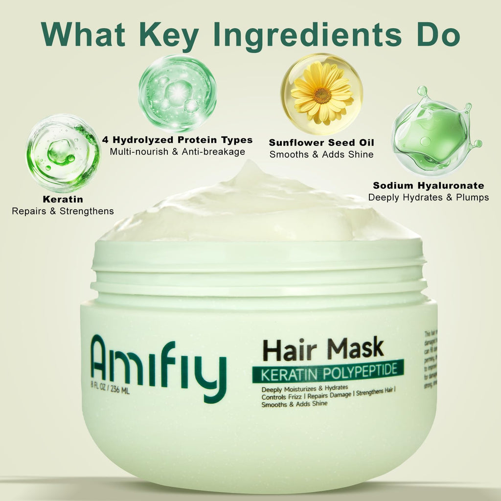 Amifiy Keratin Hair Mask | Deep Conditioning for Dry & Damaged Hair