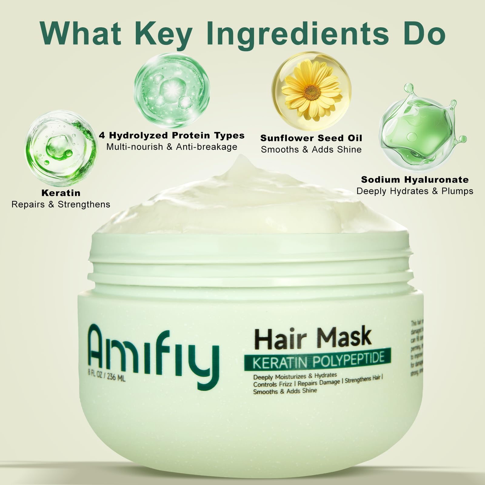 Amifiy Keratin Hair Mask | Deep Conditioning for Dry & Damaged Hair