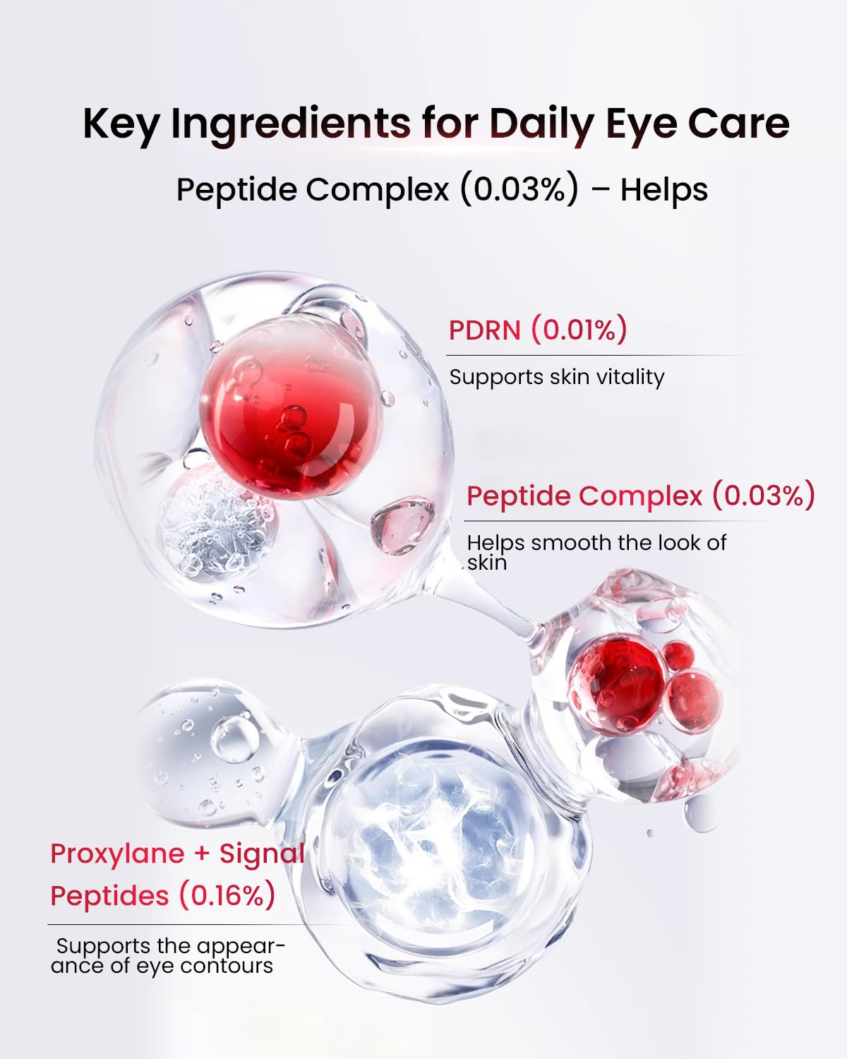AMIRO Red Light Eye Cream with Microcurrent Massager, PDRN 0.01%, Peptide & Hyaluronic Acid Formula – Hydrating & Firming Under Eye Serum