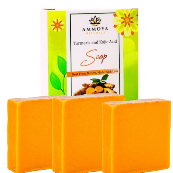 Ammoya Naturals Turmeric Skin Cleansing Soap - Face & Body Cleanser for All Skin Types
