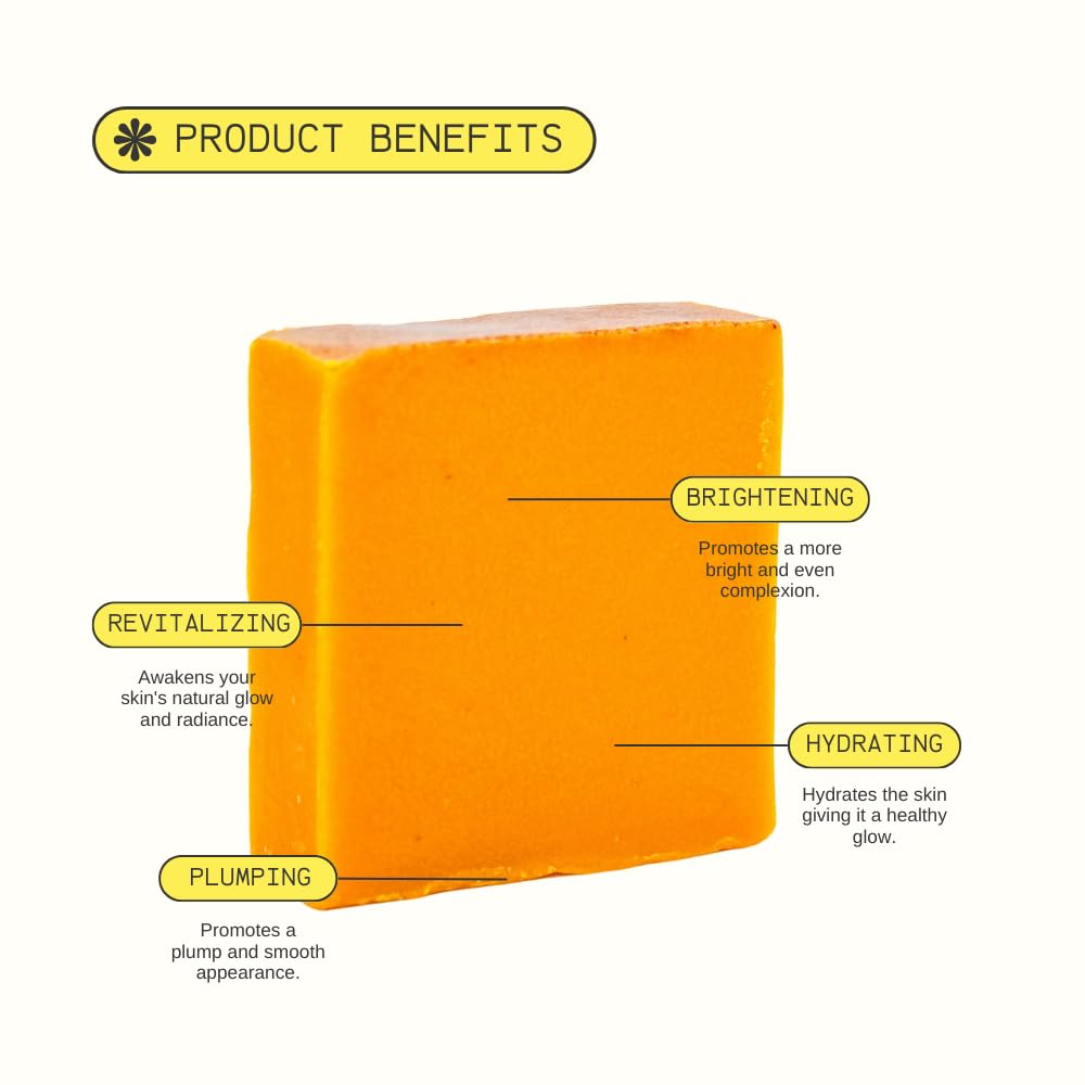 Ammoya Naturals Turmeric Skin Cleansing Soap - Face & Body Cleanser for All Skin Types