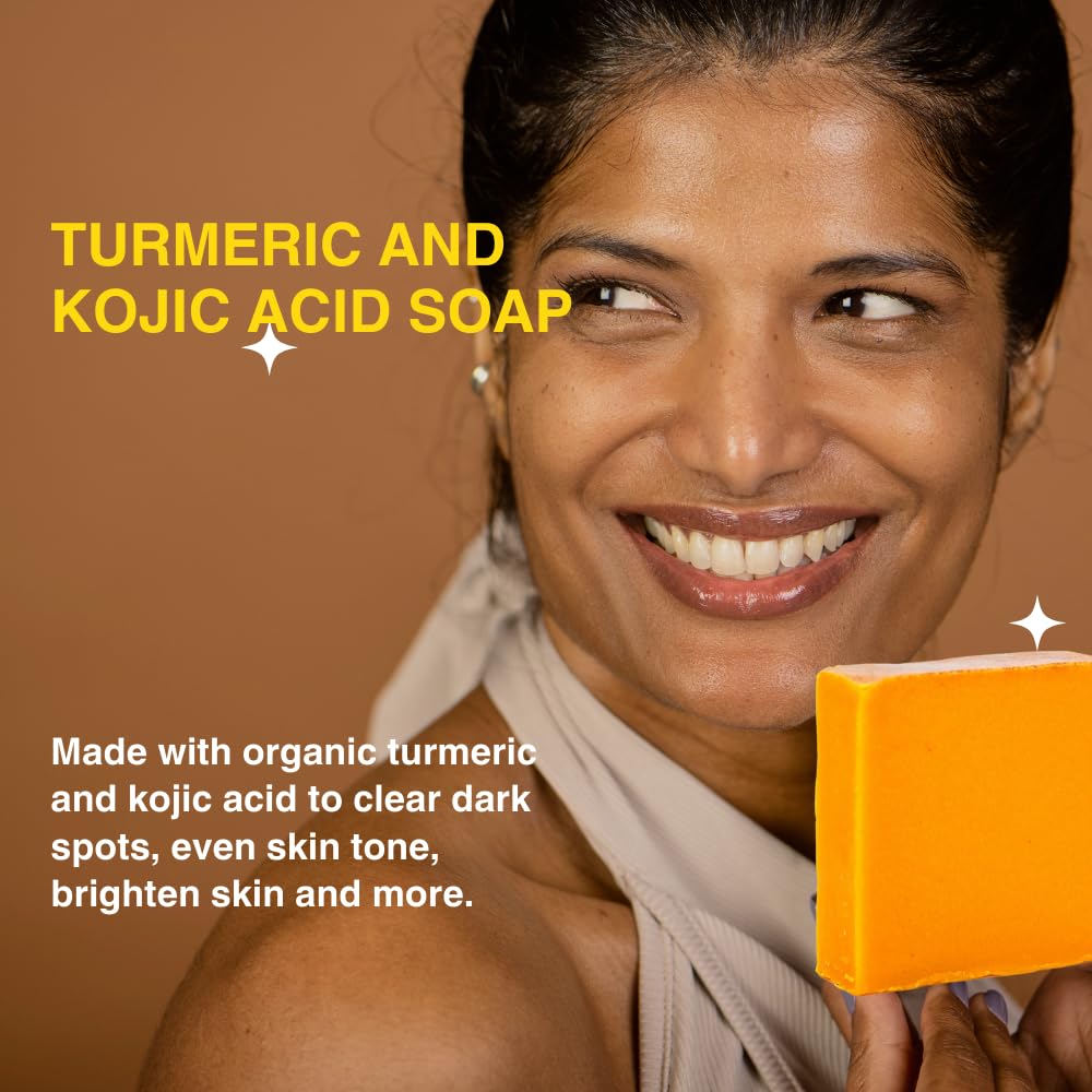 Ammoya Naturals Turmeric Skin Cleansing Soap - Face & Body Cleanser for All Skin Types