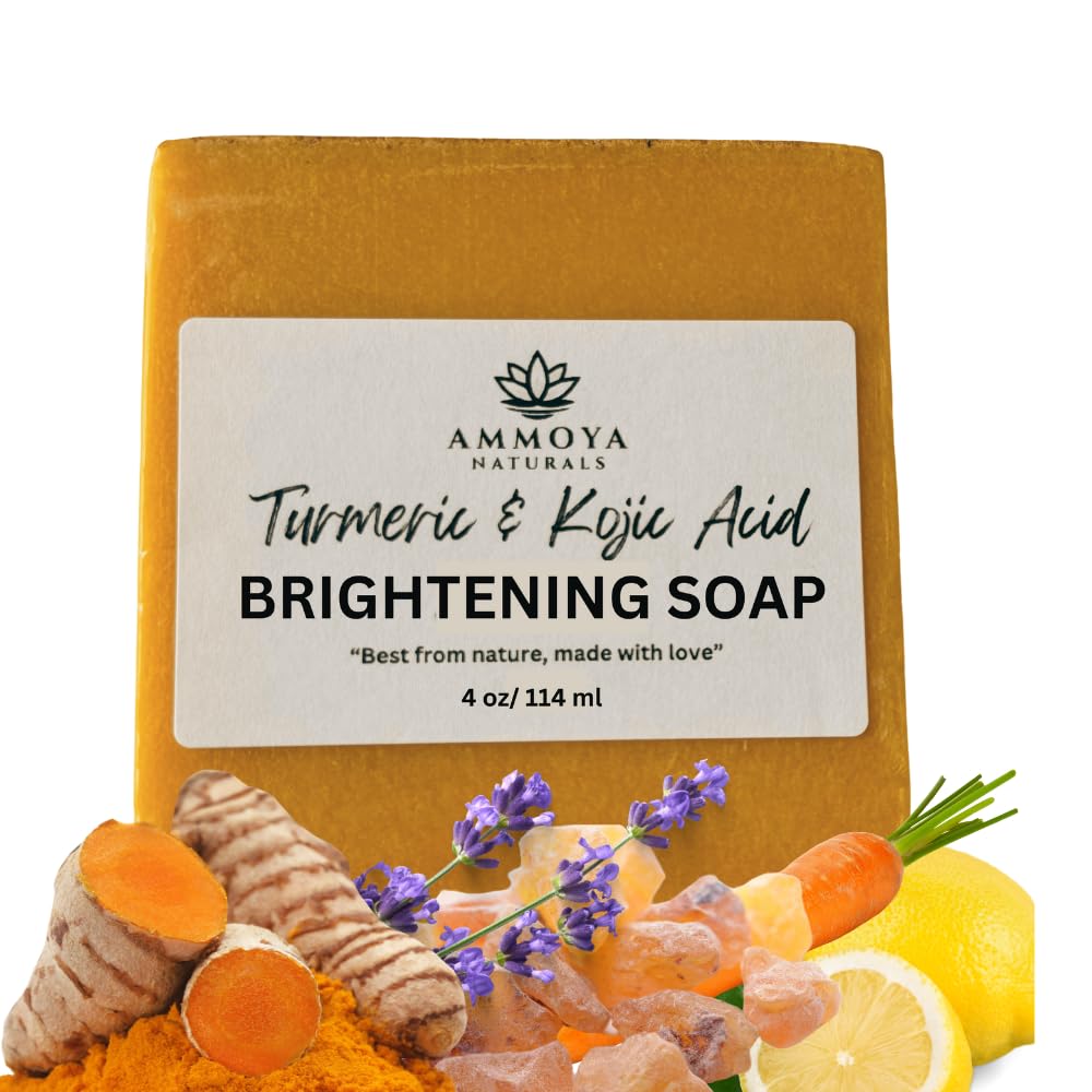 Ammoya Naturals Turmeric Skin Cleansing Soap - Face & Body Cleanser for All Skin Types