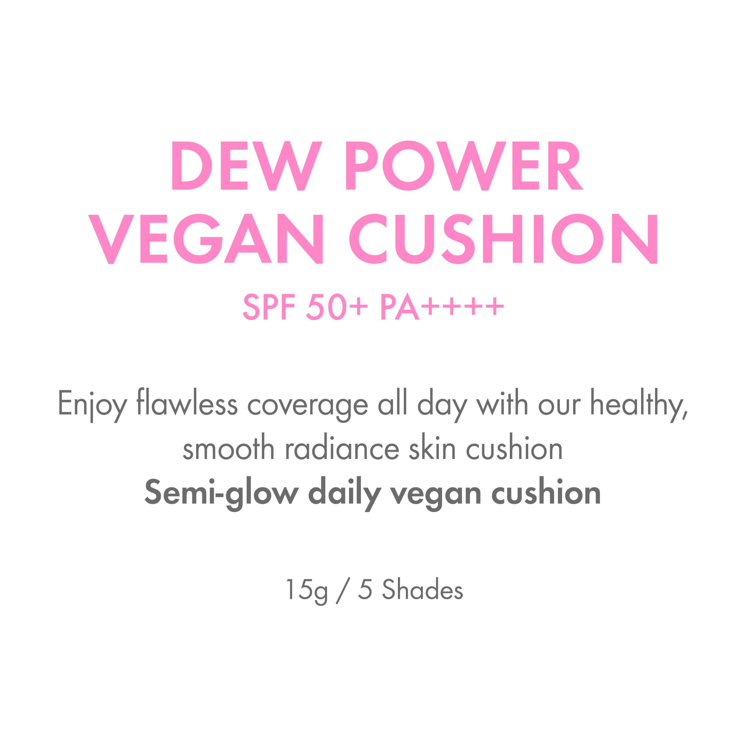 Amuse SEOUL Dew Power Vegan Cushion Foundation (03 Honey) | Dewy Glow, Long-Lasting Coverage, Clean Beauty