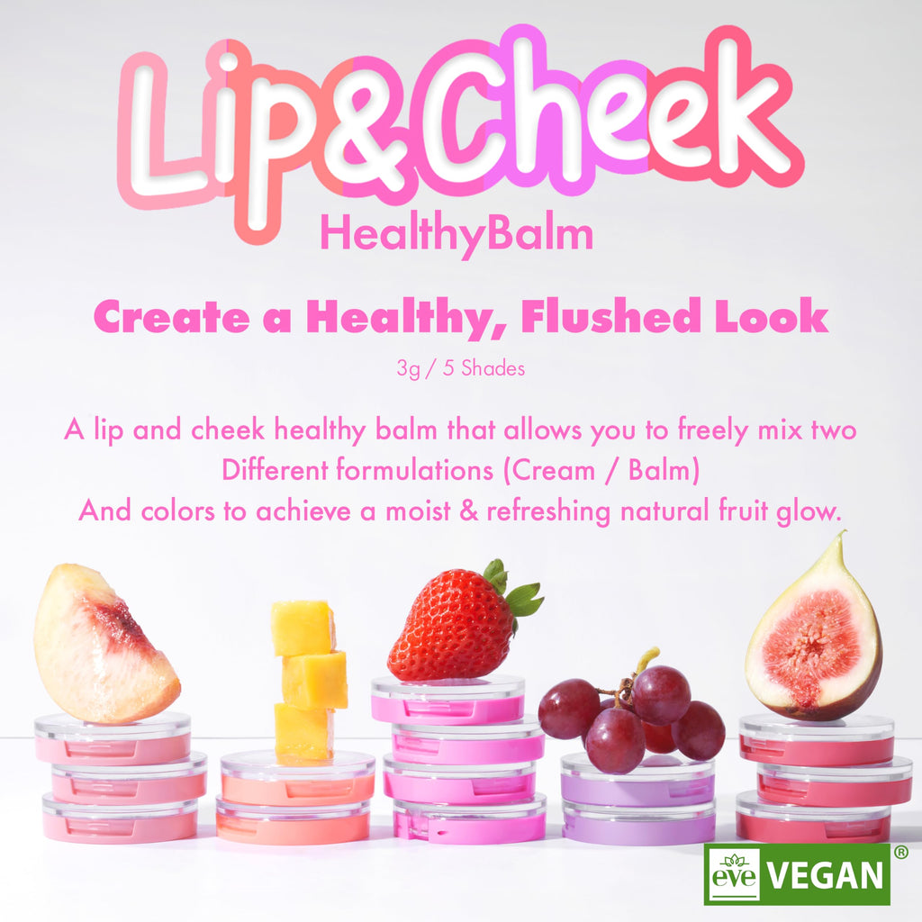 Amuse SEOUL Lips & Cheeks Healthy Balm Grape Balm – Juicy Glow, Vegan, 1.5g