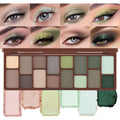 AMY'S DIARY 16-Color Nude & Green Eye Shadow Palette – Long-Wearing, Highly Pigmented, Waterproof