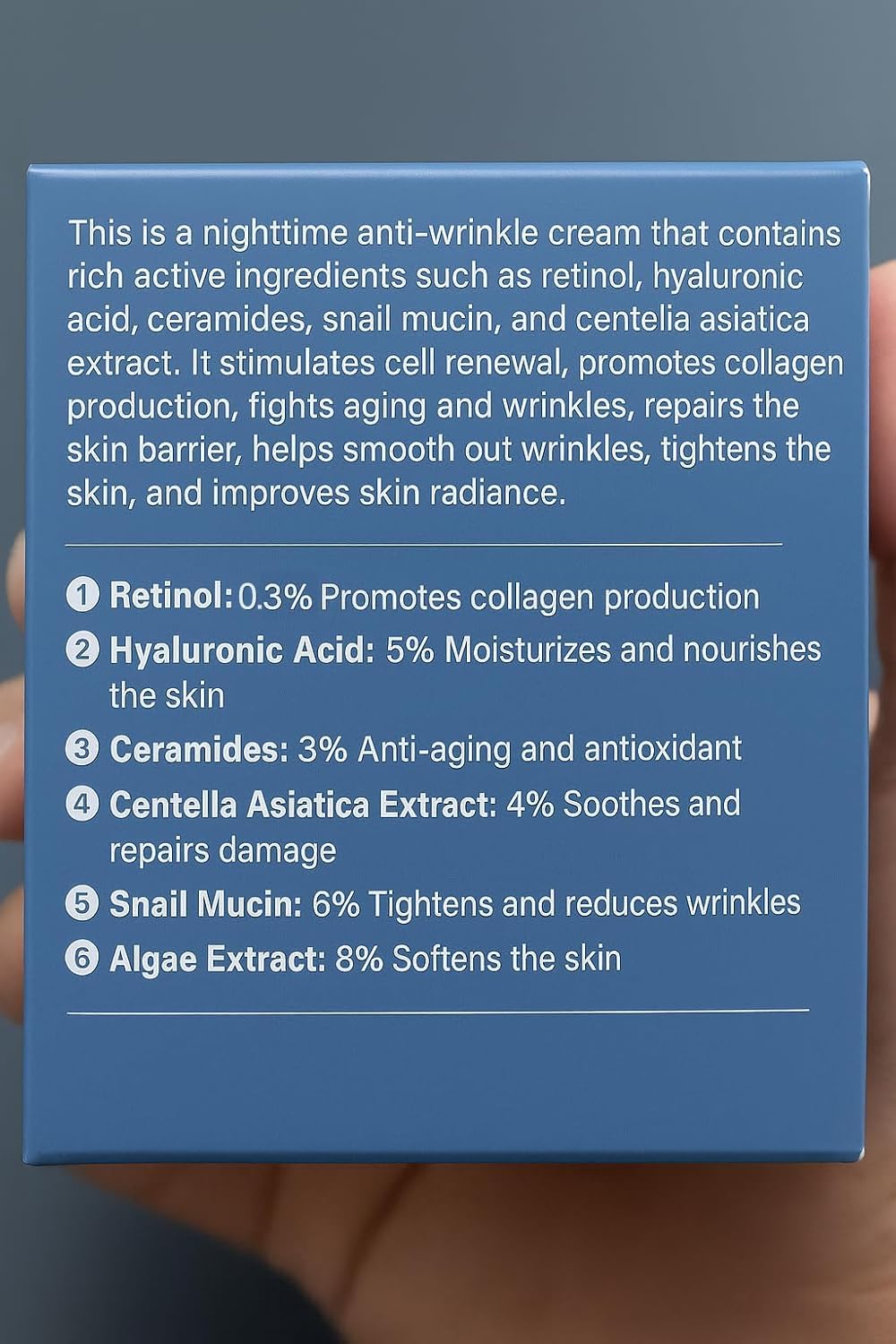 AMZEYE Retinol Face Cream | Anti-Aging Night Moisturizer with Hyaluronic Acid