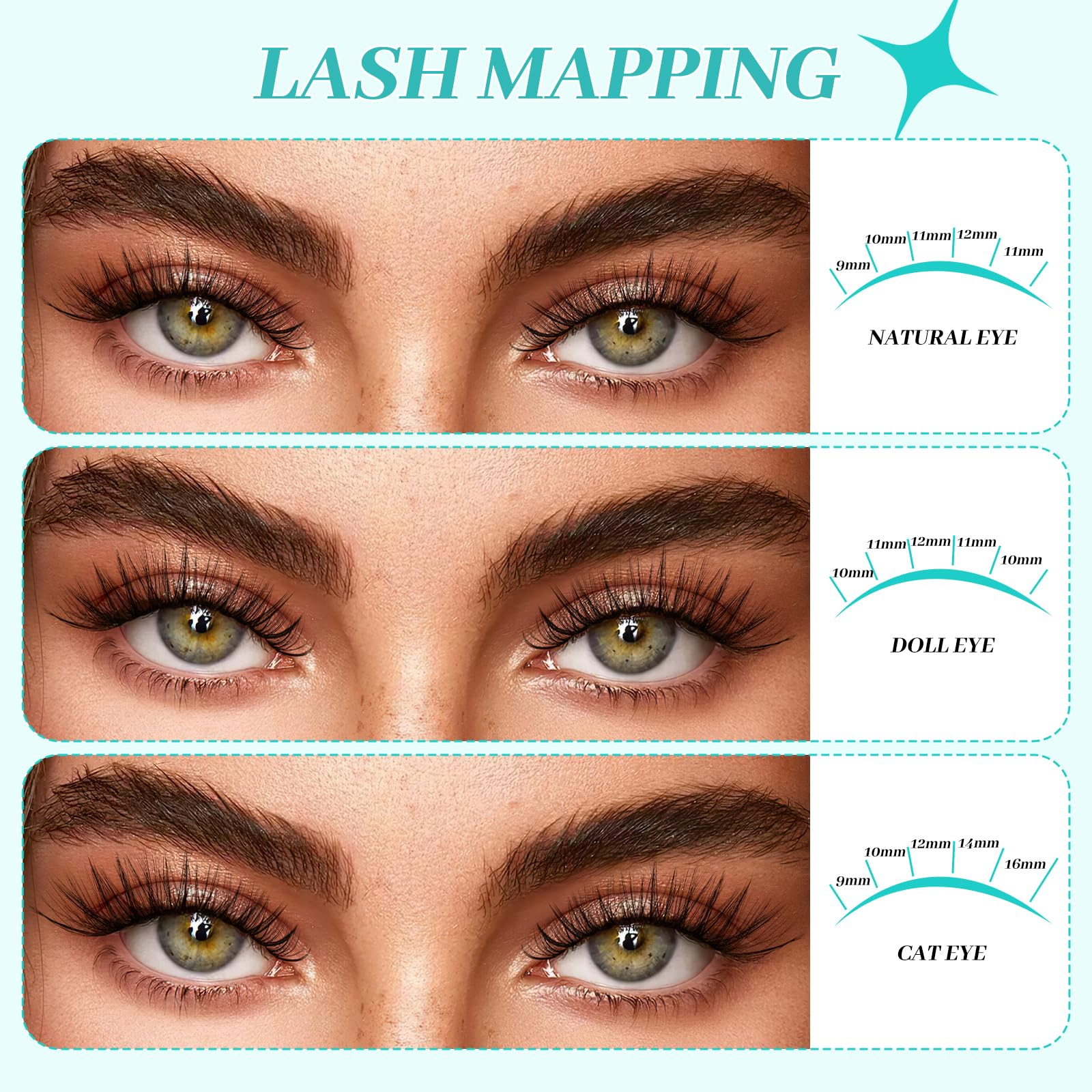 AMZGIRL LASH Lash Clusters Kit — 640Pcs DIY 9-16mm Extensions