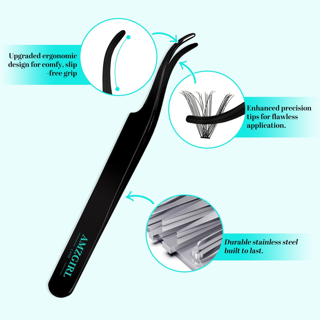 AMZGIRL LASH Lash Clusters Kit 320Pcs — DIY Lash Extensions 50D with Bond & Seal