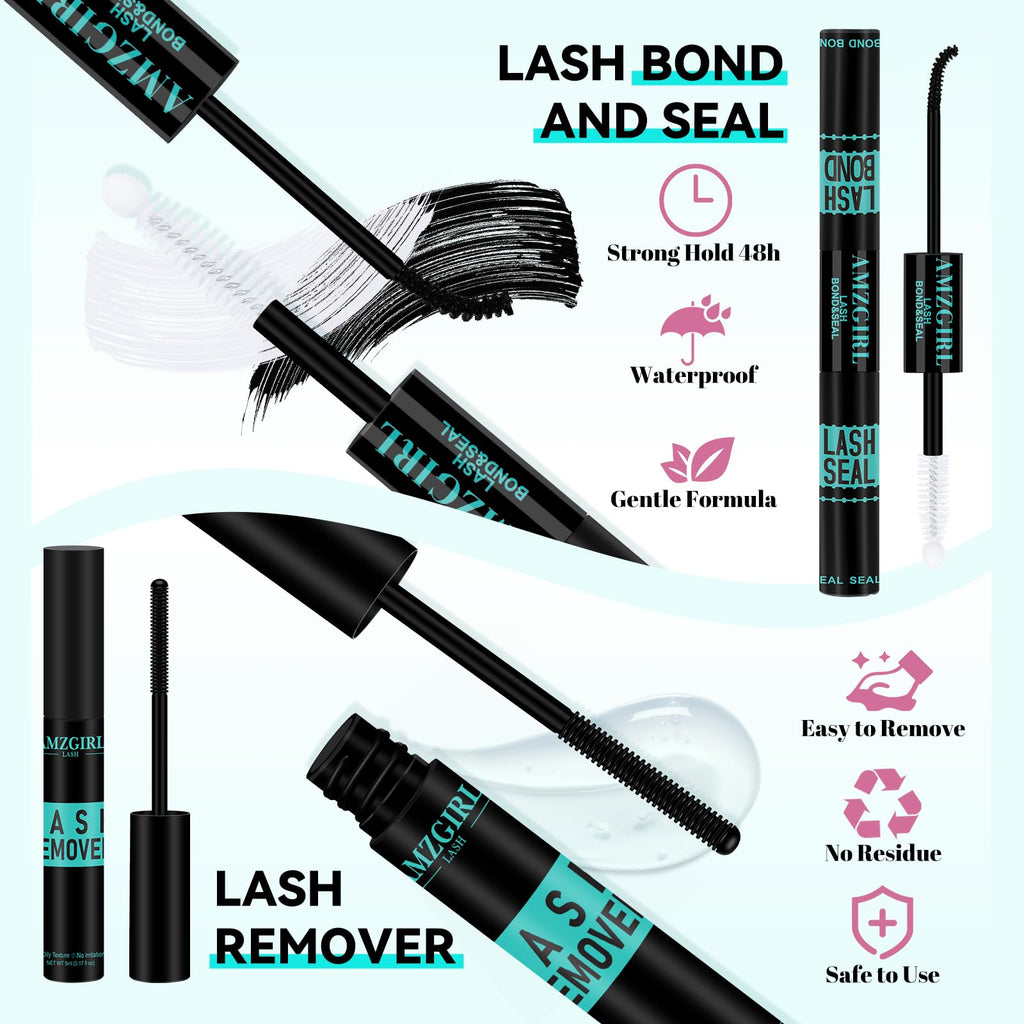 AMZGIRL LASH Lash Extension Kit 3D Clusters – 144pcs, D-Curl, Twilight
