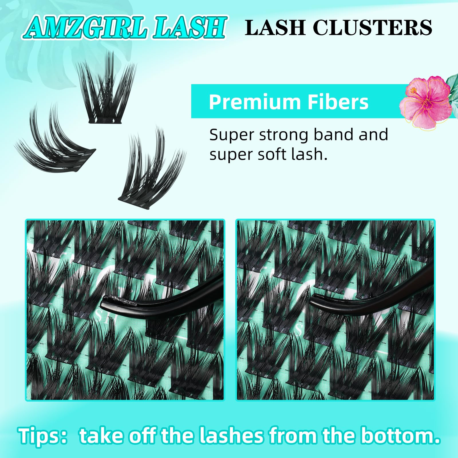 AMZGIRL LASH Lash Clusters Wet Look 168Pcs – Ultra-Thin Band, 10-18mm D-Mix, Orchid