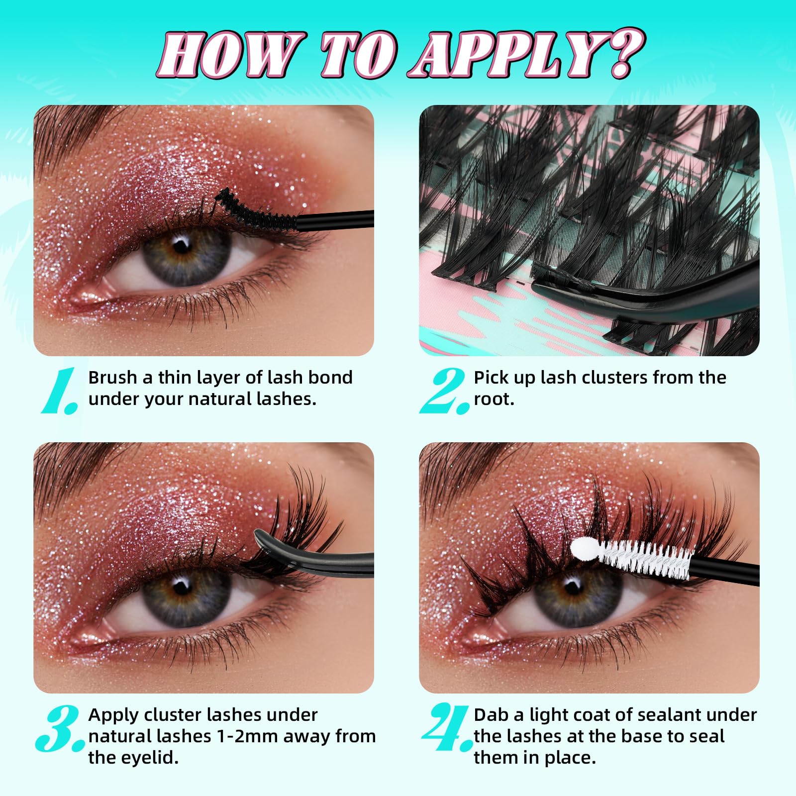 AMZGIRL LASH Fairy Lash Clusters 144Pcs — Lightweight Manga Lashes for DIY at Home