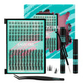 AMZGIRL LASH Manga Lash Clusters Kit 144PCS – Invisible Band, Bond & Seal, 8-16mm