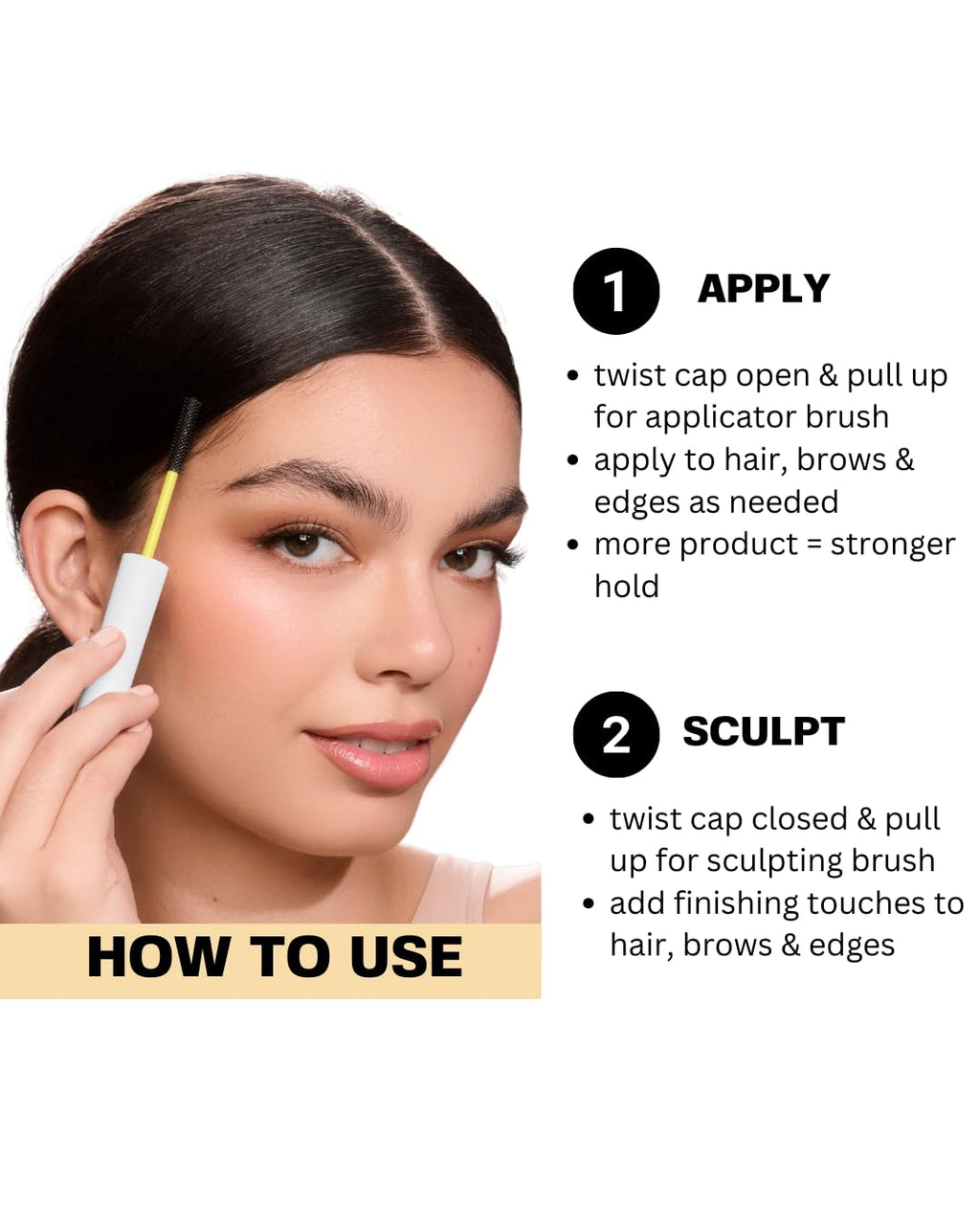 Anagram Beauty Mane Stage All-in-One Hair & Brow Sculpt | Clear Gel, Flyaway Tamer, Edge Control | Vegan & Cruelty-Free | 0.39 fl oz