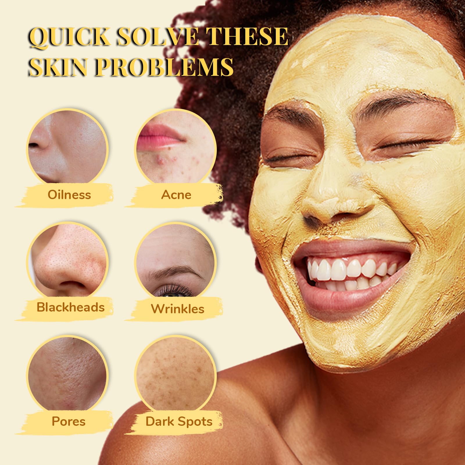 ANAI RUI 3Pack Face Mask Gift Set — Turmeric Clay Mask, Green Tea Mask & Dead Sea Mud Mask | 2.5 oz Each