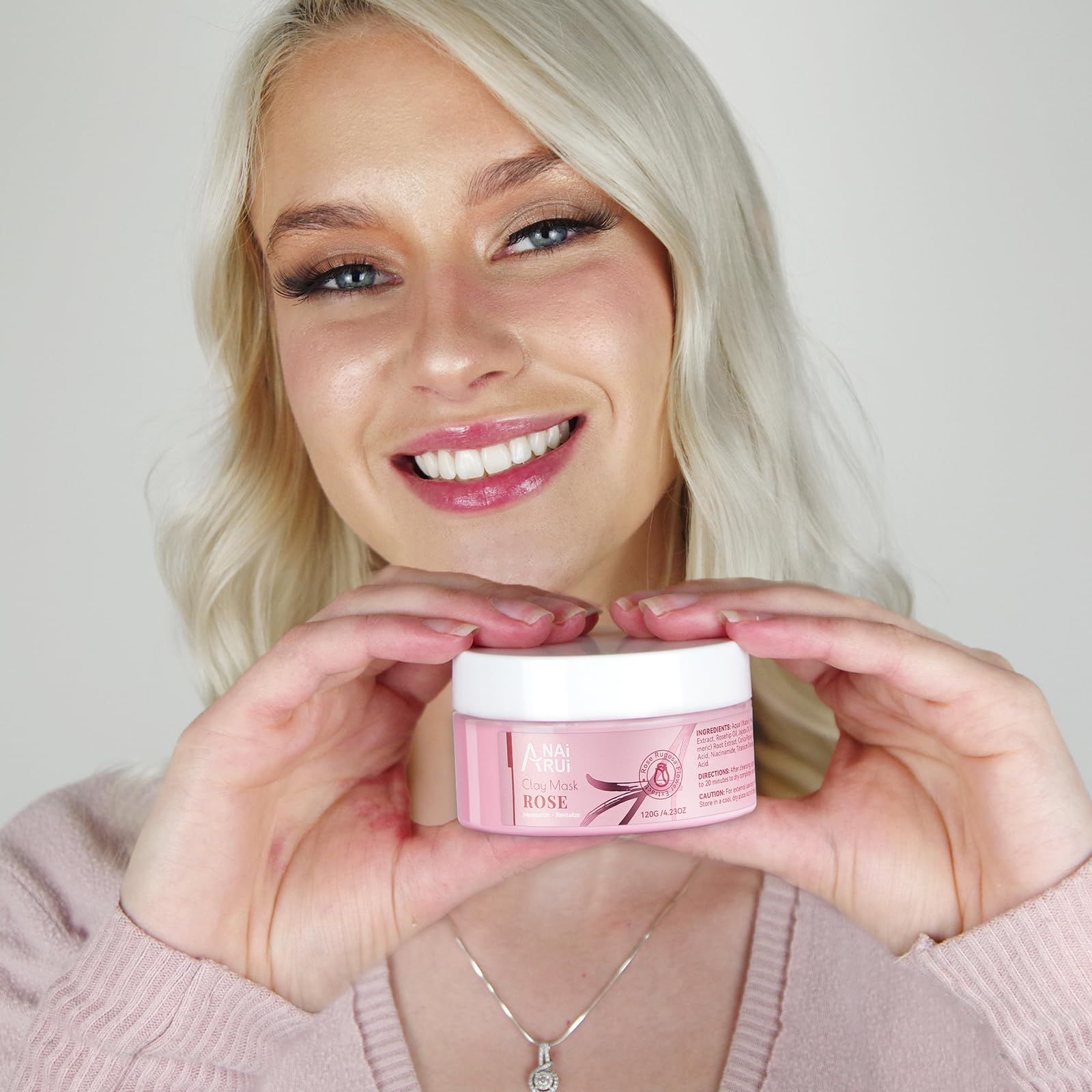 ANAI RUI Rose Facial Mask – Pink Kaolin Clay, Niacinamide & Hyaluronic Acid