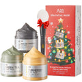 ANAI RUI 3Pack Face Mask Gift Set — Turmeric Clay Mask, Green Tea Mask & Dead Sea Mud Mask | 2.5 oz Each