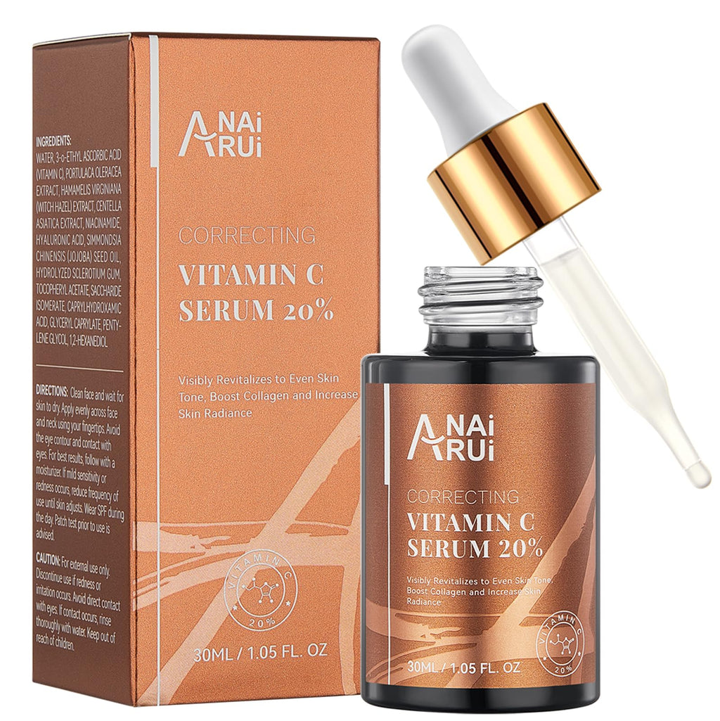 ANAI RUI Vitamin C Serum 20% with Hyaluronic Acid – Brighten, Hydrate, and Even Tone