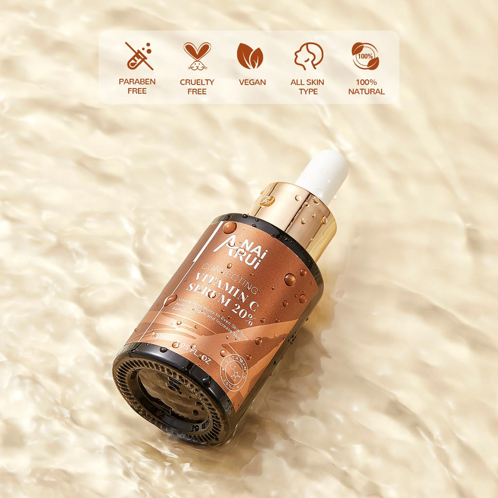 ANAI RUI Vitamin C Serum 20% with Hyaluronic Acid – Brighten, Hydrate, and Even Tone