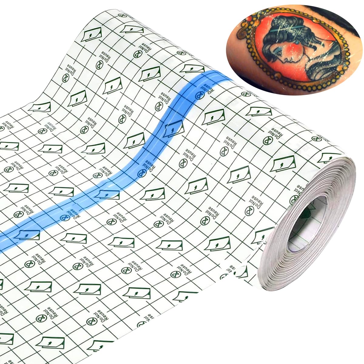 ANAMPION Tattoo Aftercare Waterproof Bandages – 8x5 Yard Second Skin Tape for Healing and Skin Protection