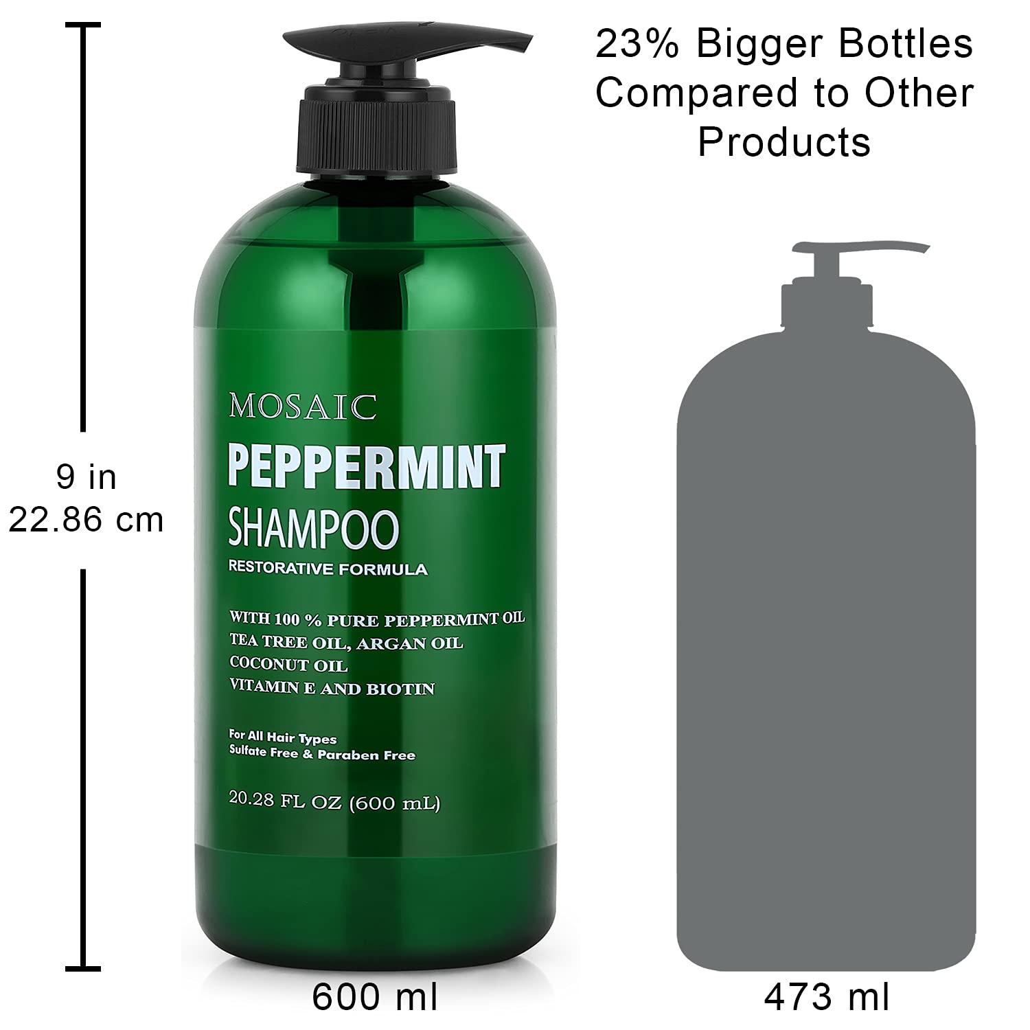 AnatoliaDaphne Peppermint Oil Shampoo & Conditioner Set – Thickening & Hair Growth Support for Women & Men, Sulfate Free, 20.28 fl oz Each