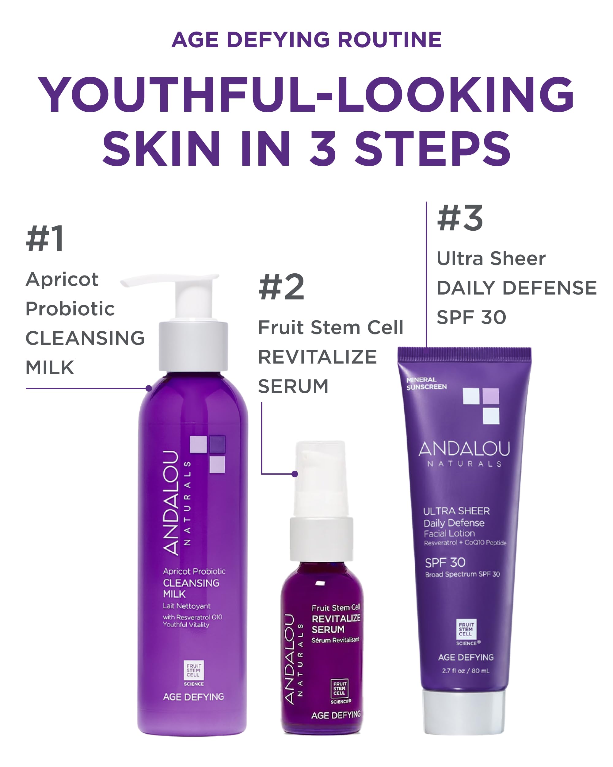 Andalou Naturals Age Defying Ultra Sheer Daily Defense SPF 30 - Mineral Sunscreen