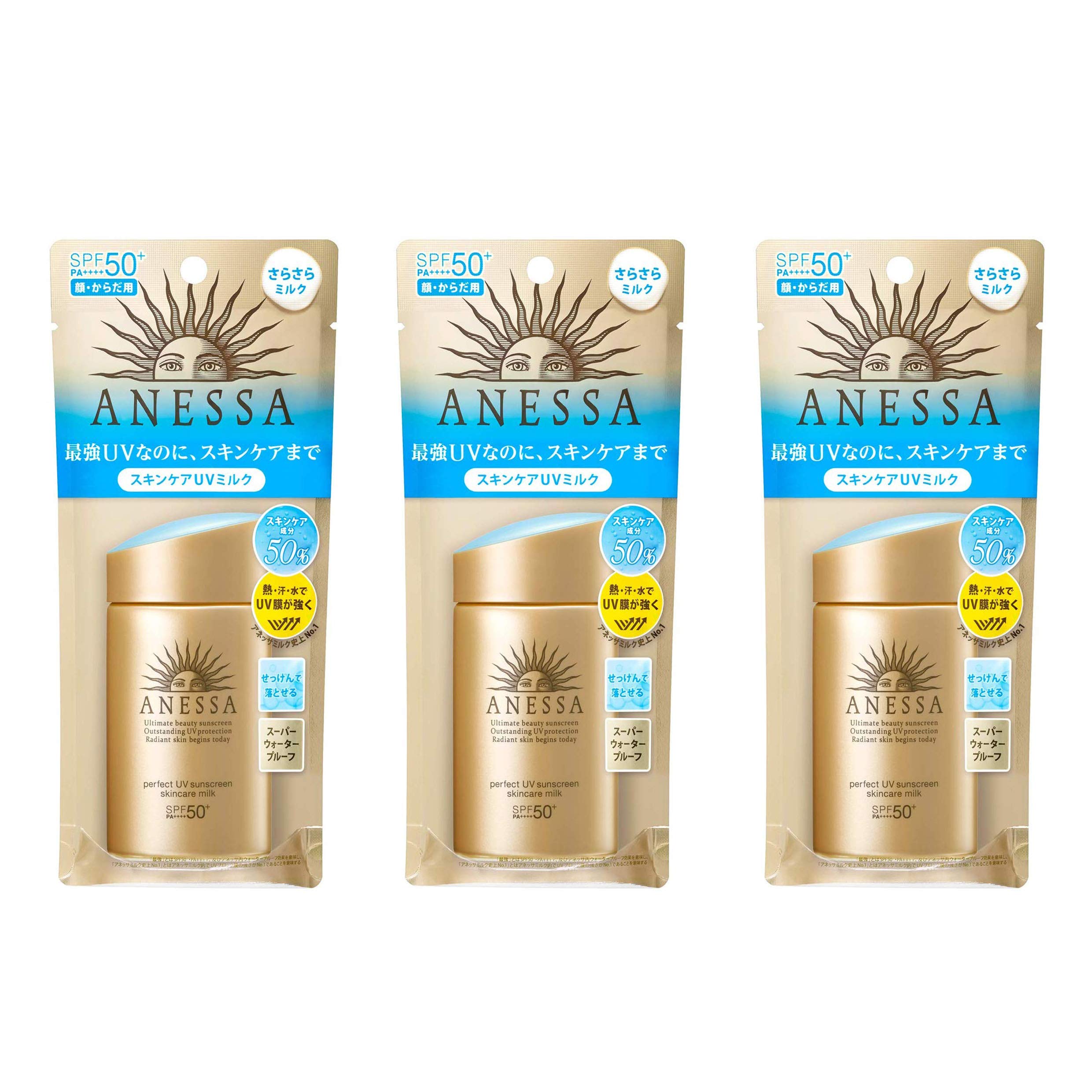 ANESSA Perfect UV Sunscreen Skincare Milk A SPF50+ PA++++ 60ml – 3pc Set