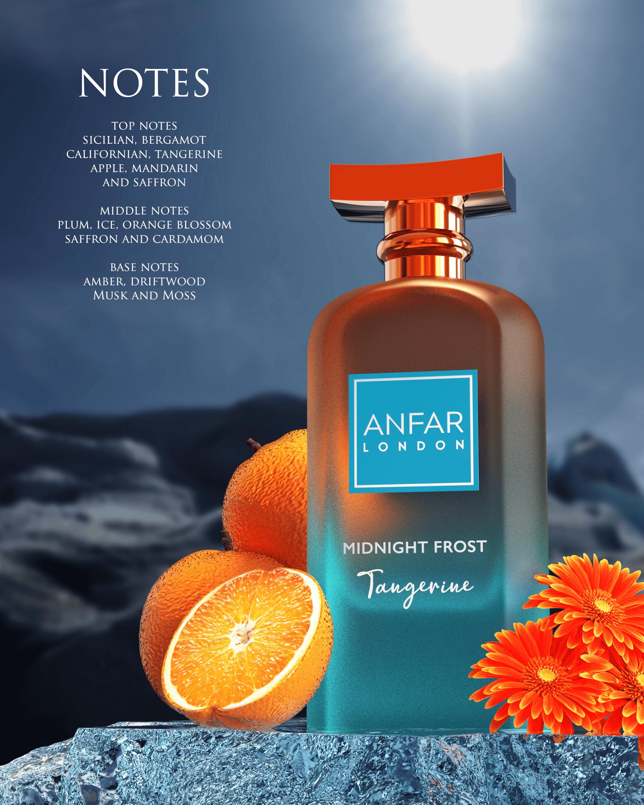 ANFAR LONDON Midnight Frost Tangerine Eau de Parfum – Unisex Luxury Fragrance, 100ml
