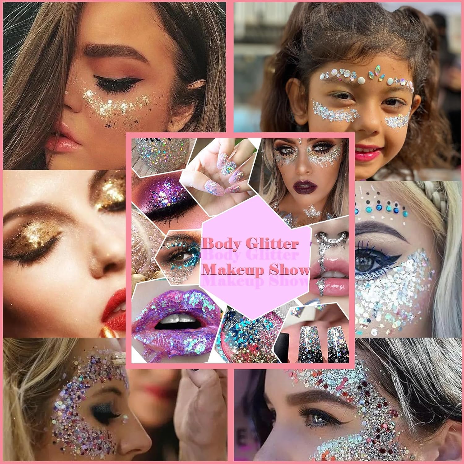 Angels Beauty Body Glitter Gel – 150ml Chunky Sequins for Face & Body