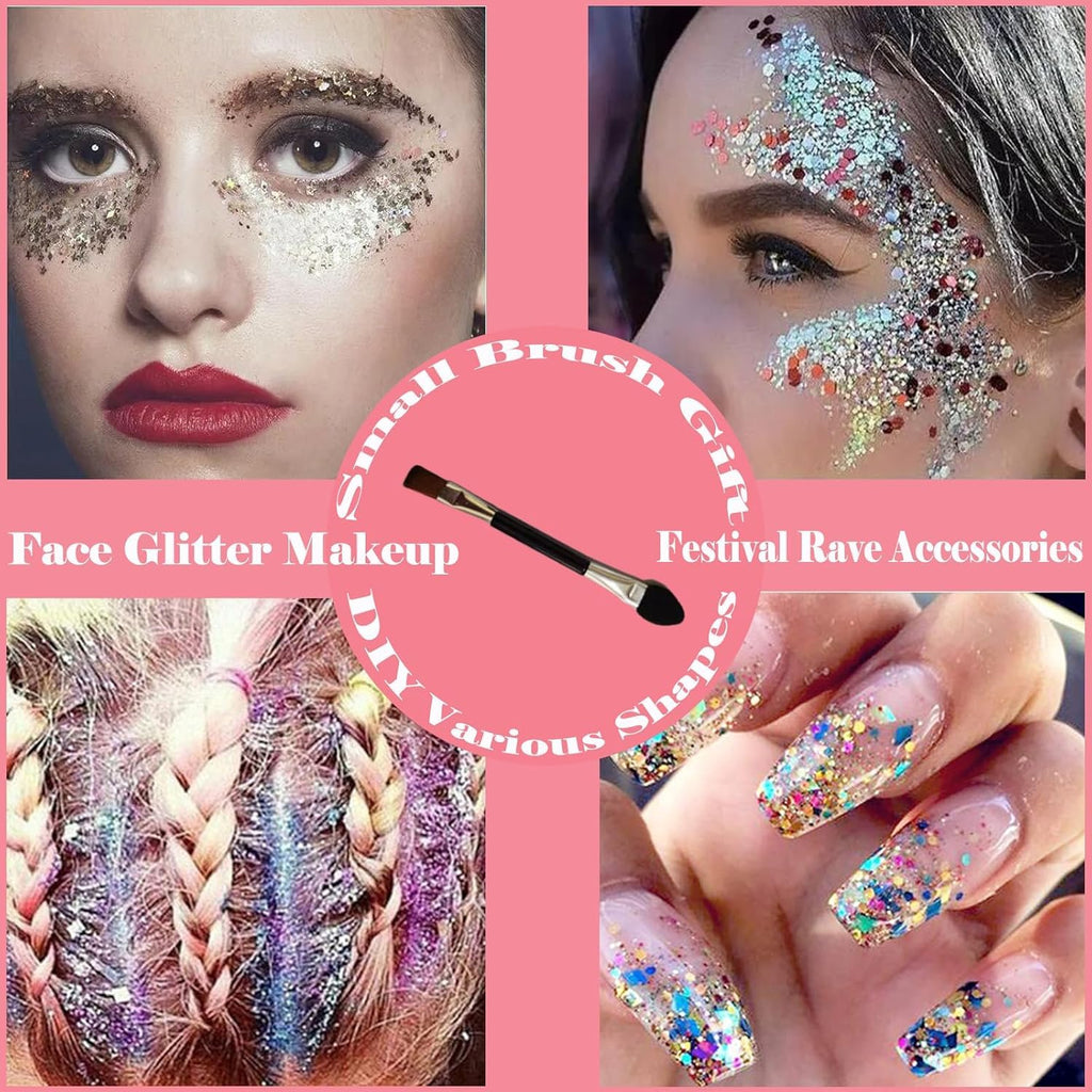 Angels Beauty Body Glitter Gel – 150ml Chunky Sequins for Face & Body