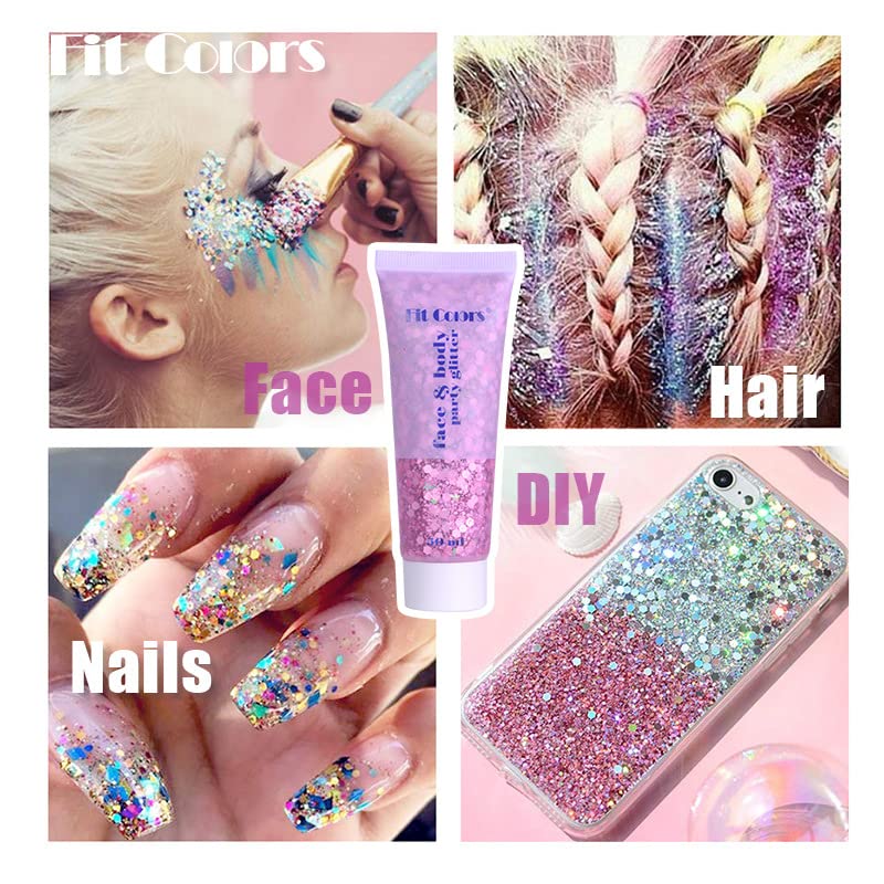 Angels Beauty Body Glitter Gel – 150ml Chunky Sequins for Face & Body