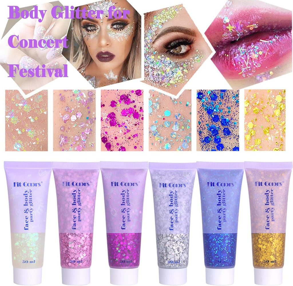 Angels Beauty Body Glitter Gel – 150ml Chunky Sequins for Face & Body