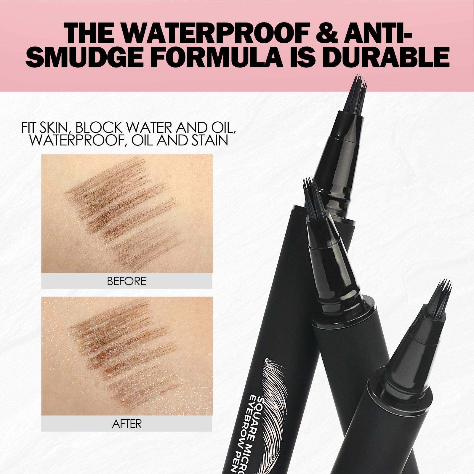 Anglicolor Microblading Eyebrow Pen – Quick-Dry, Natural Hair-Like Strokes, Long-Lasting (04 Black)