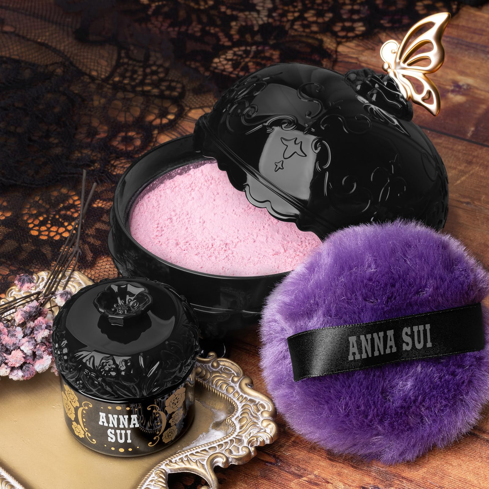 ANNA SUI Loose Face Powder Refill Pink 300 – Blurring, Brightening, Soft Focus Finish | 0.59 oz