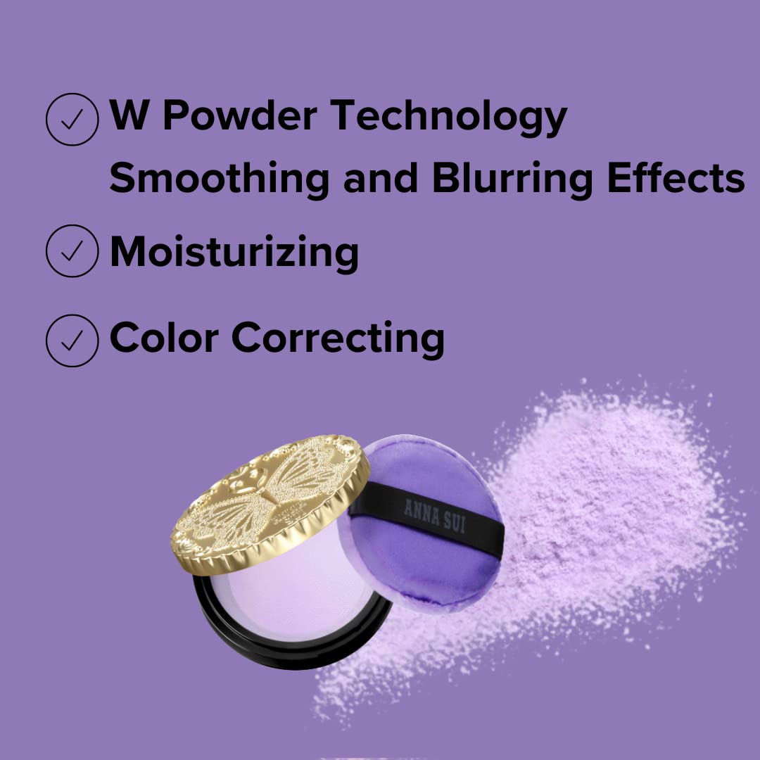 ANNA SUI Mini Refill Loose Face Powder Purple 200 | Pore Blurring & Brightening 0.21 oz