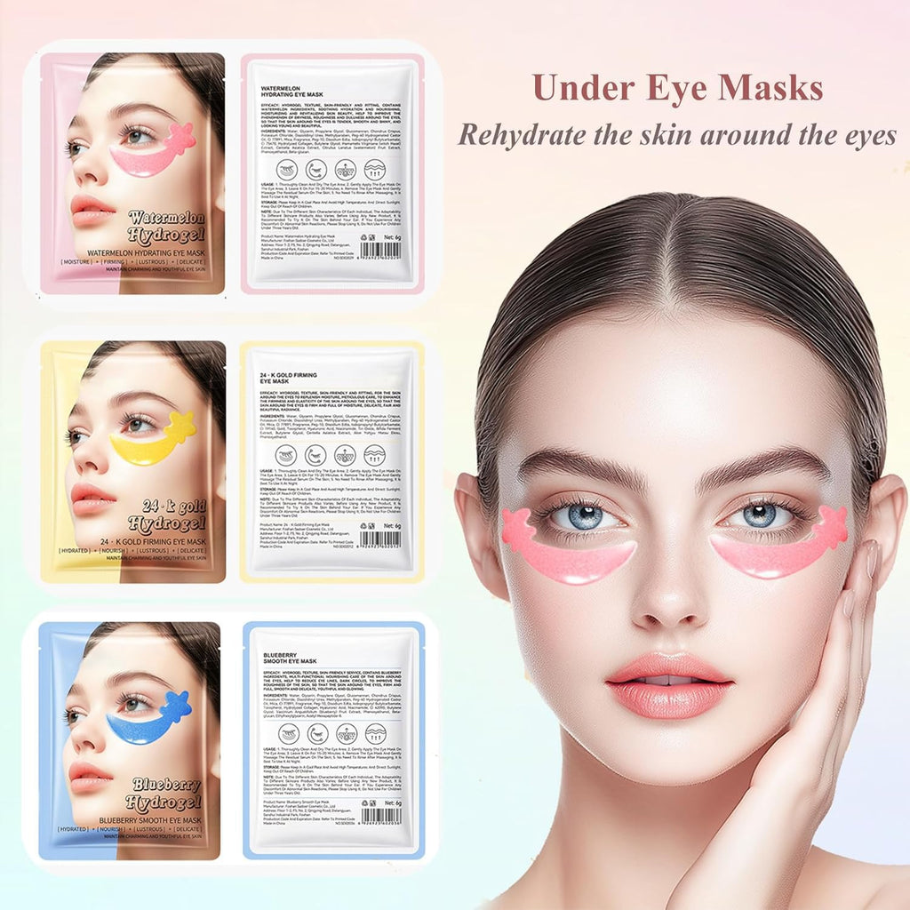 ANPODE 30 Pairs Tri-Color Star Under Eye Patches – Hydrogel for Puffy Eyes & Dark Circles