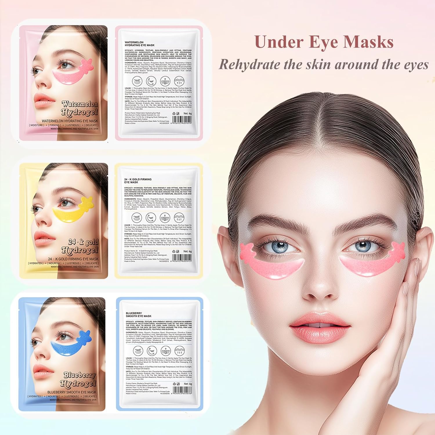 ANPODE 30 Pairs Tri-Color Star Under Eye Patches – Hydrogel for Puffy Eyes & Dark Circles