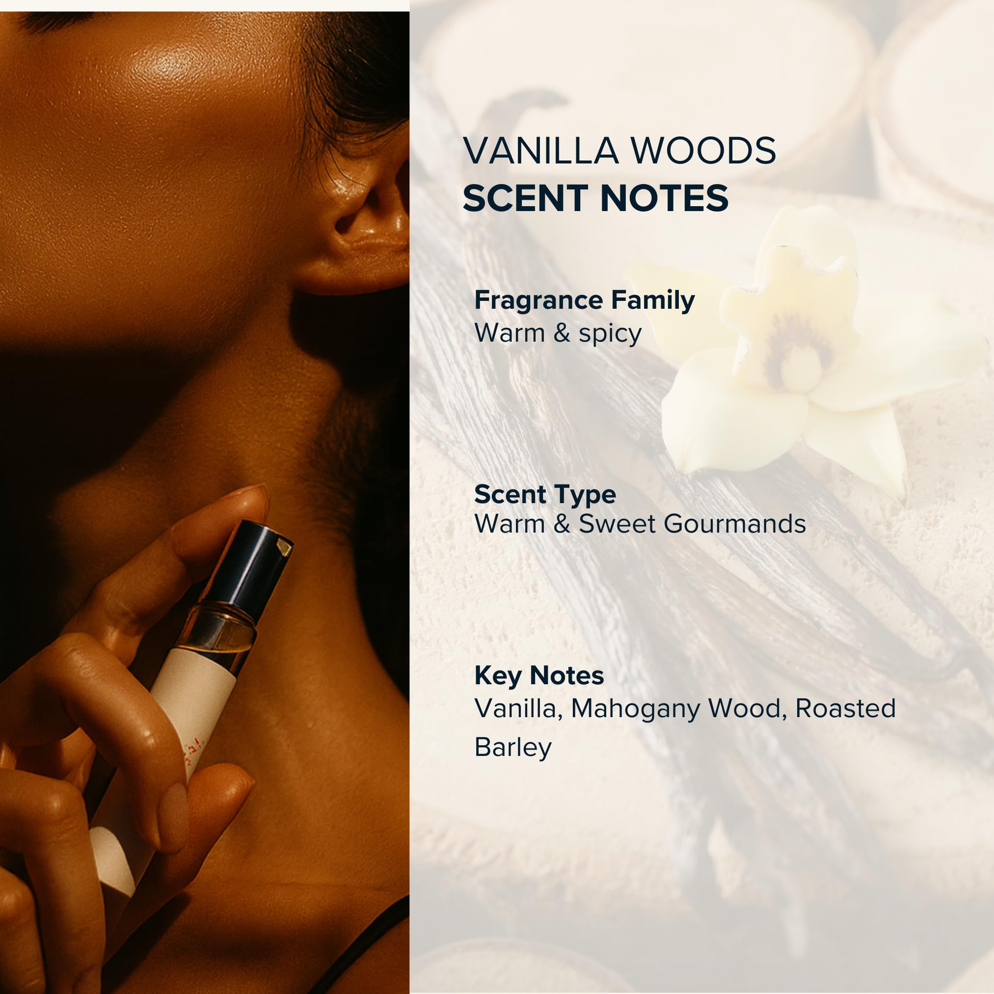 Anthology Vanilla Woods Perfume Oil Roll-On – Alcohol-Free, Woody Vanilla Scent (0.3 oz)