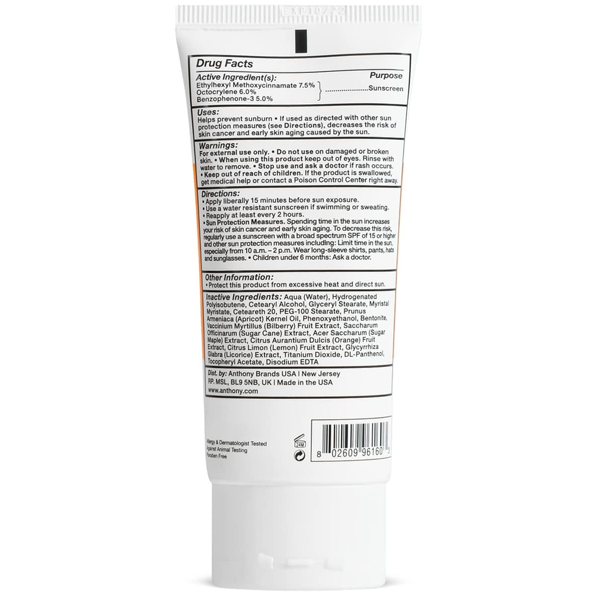 Anthony Day Cream SPF 30, 3 oz (Pack of 3) – Hydrates, Broad-Spectrum Sun Protection