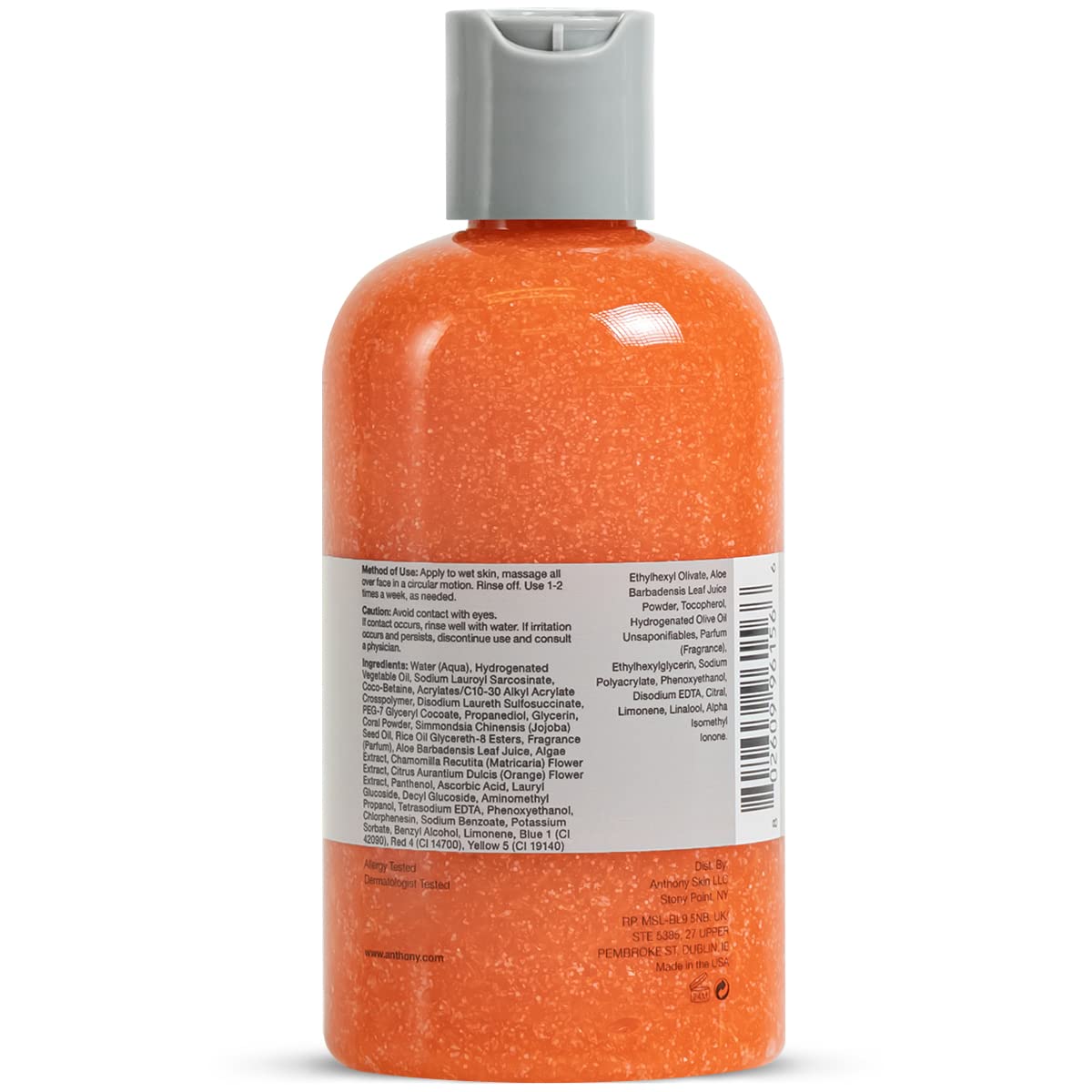 Anthony Facial Scrub – Men’s Exfoliating Face Wash with Vitamin C, Aloe, Chamomile & Algae (8 Fl Oz)