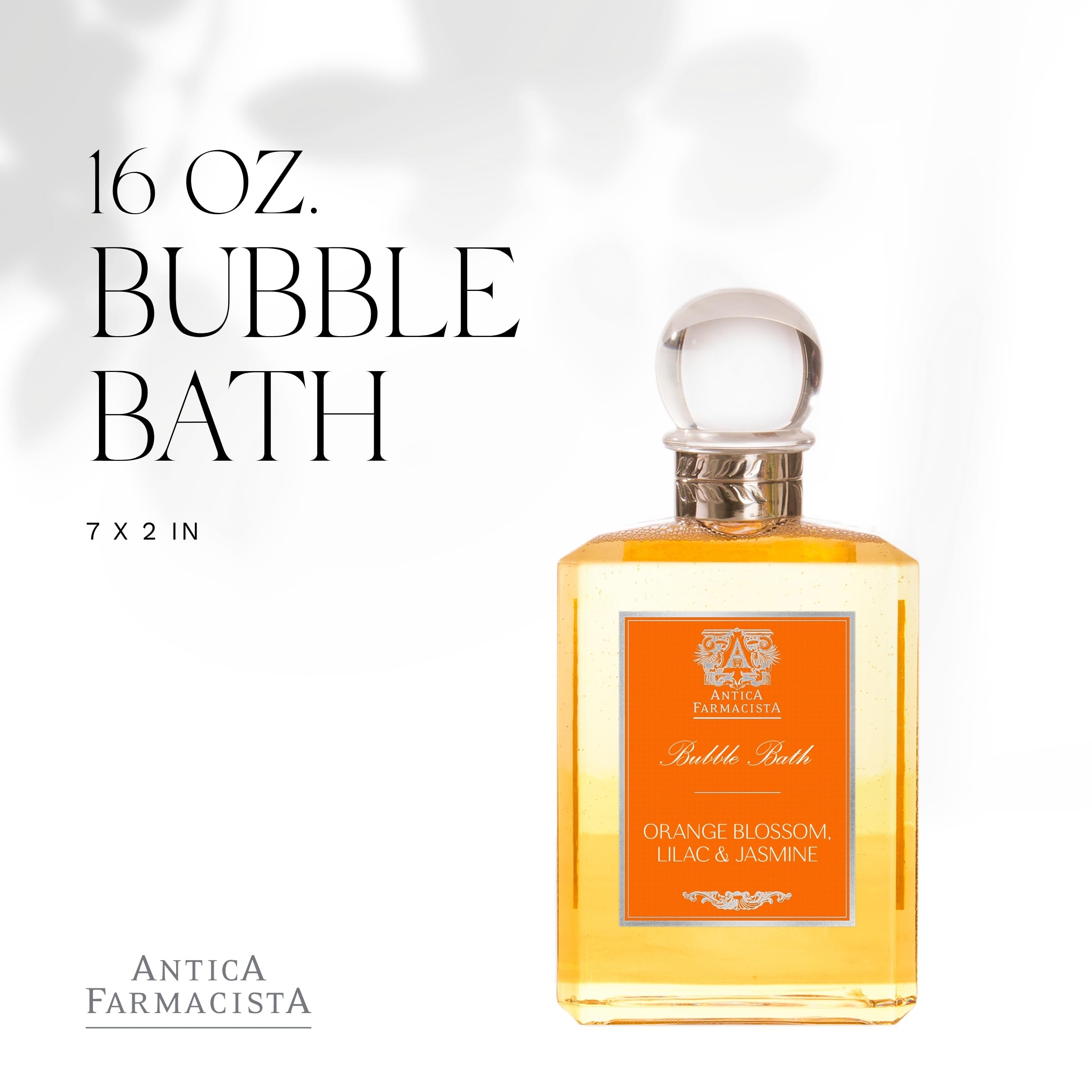 Antica Farmacista Bubble Bath – Luxury Foam with Honey, Aloe Vera & Jojoba Oil | Orange Blossom, Jasmine & Lilac