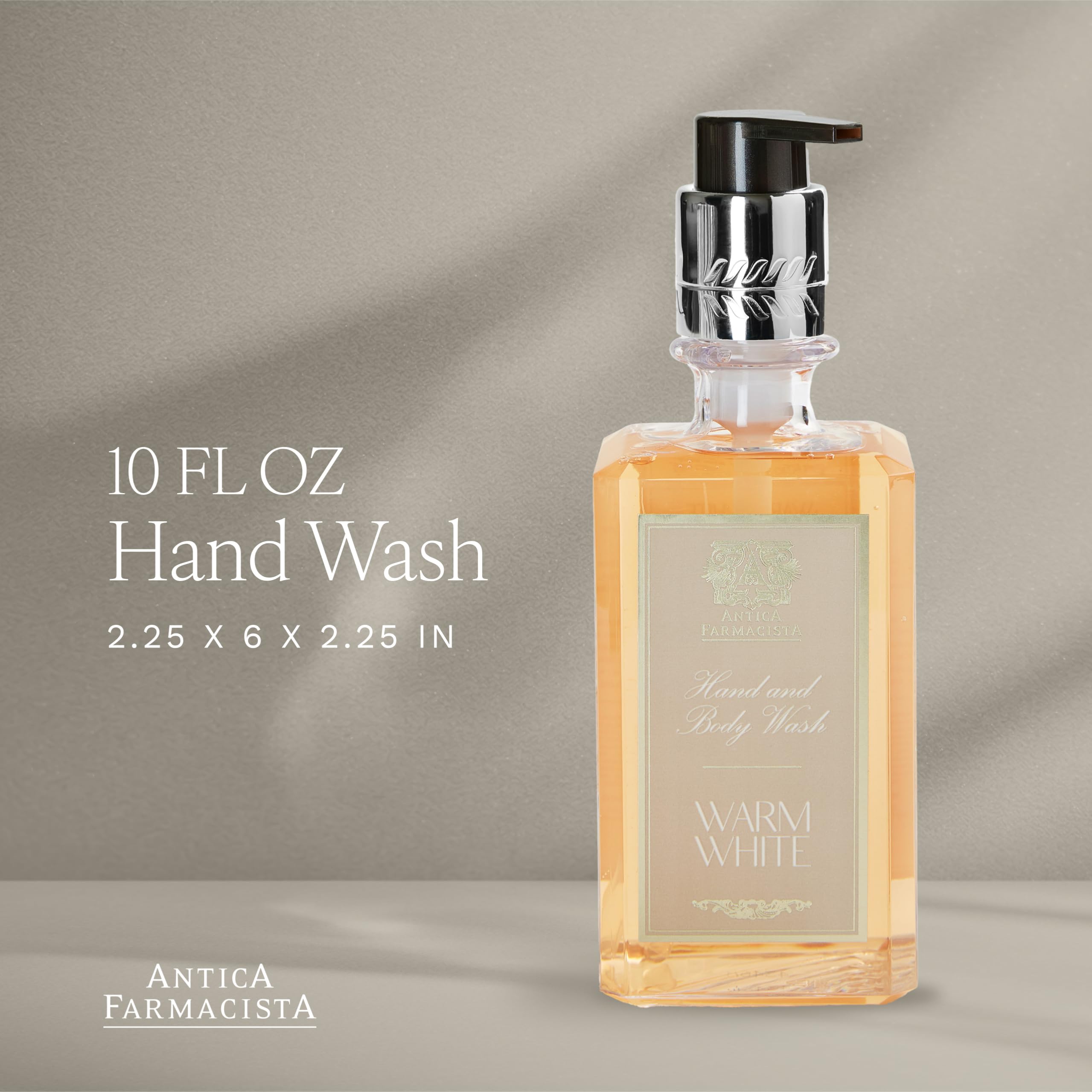 Antica Farmacista Hand & Body Wash - Luxury Hydrating Cleanser in Warm White, 10 oz