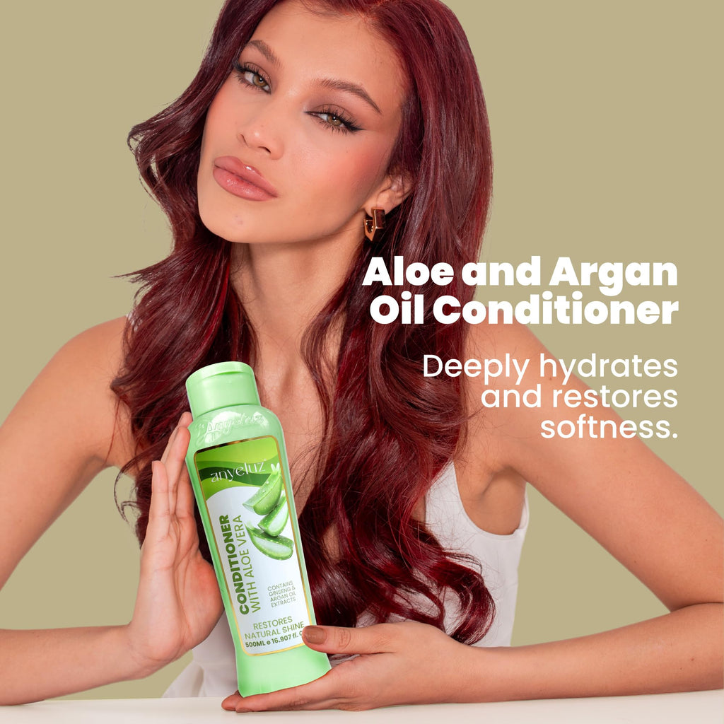 ANYELUZ Aloe Vera Argan Oil Conditioner Duo Pack – Full Size + Travel Bottle