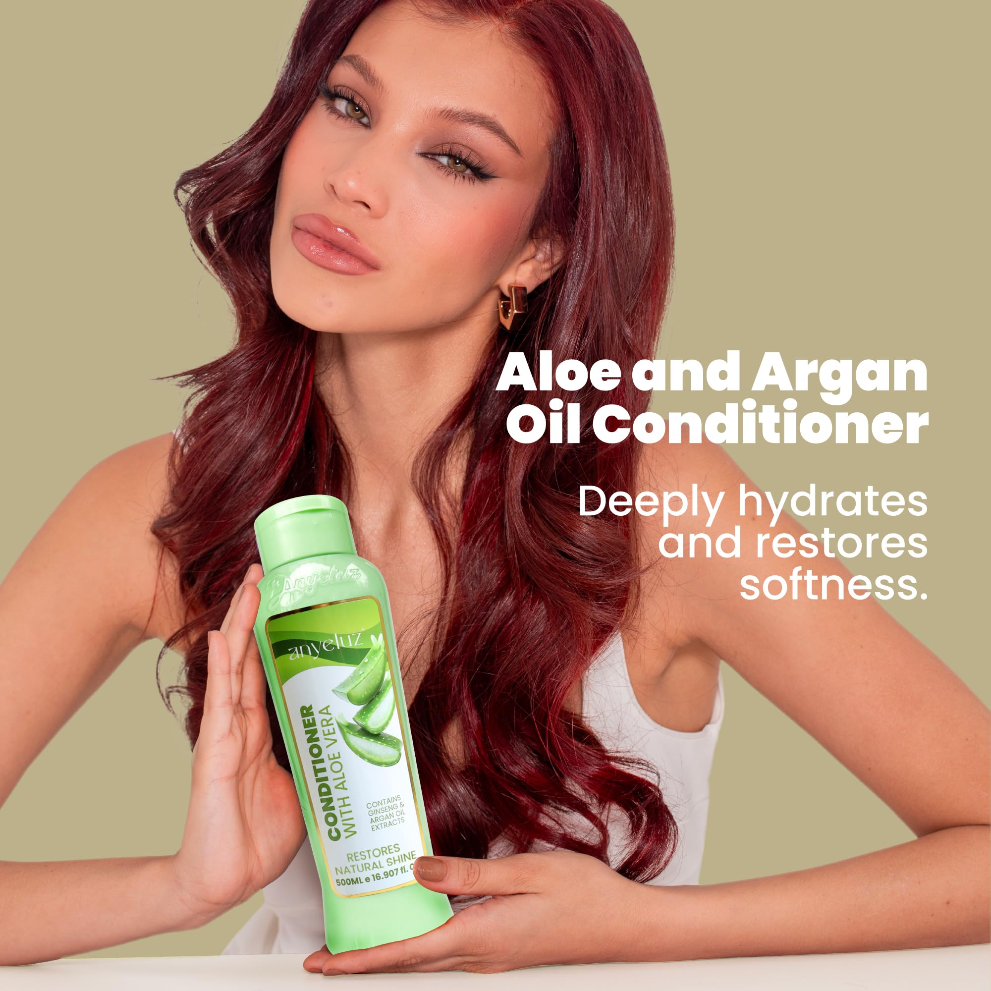ANYELUZ Aloe Vera Argan Oil Conditioner Duo Pack – Full Size + Travel Bottle