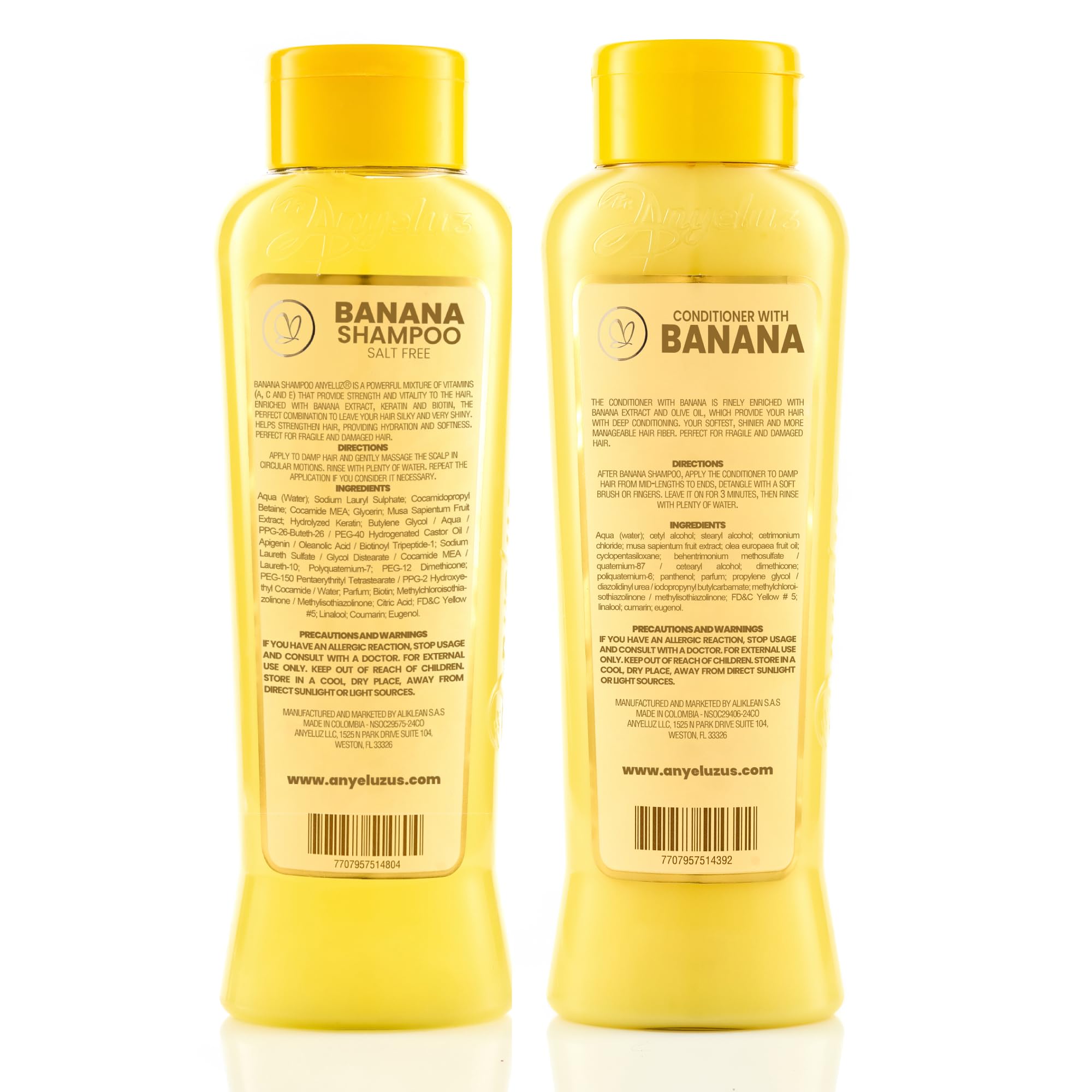 ANYELUZ Banana Hair Care Duo Set – Moisturizing Shampoo & Nourishing Conditioner