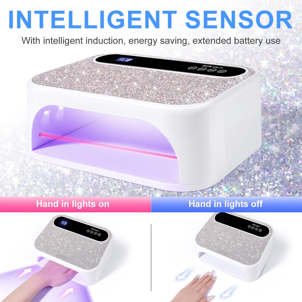 ANYINS Led Nail Lamp 126W – 42 LEDs, Rechargeable, Fast & Even Gel Curing