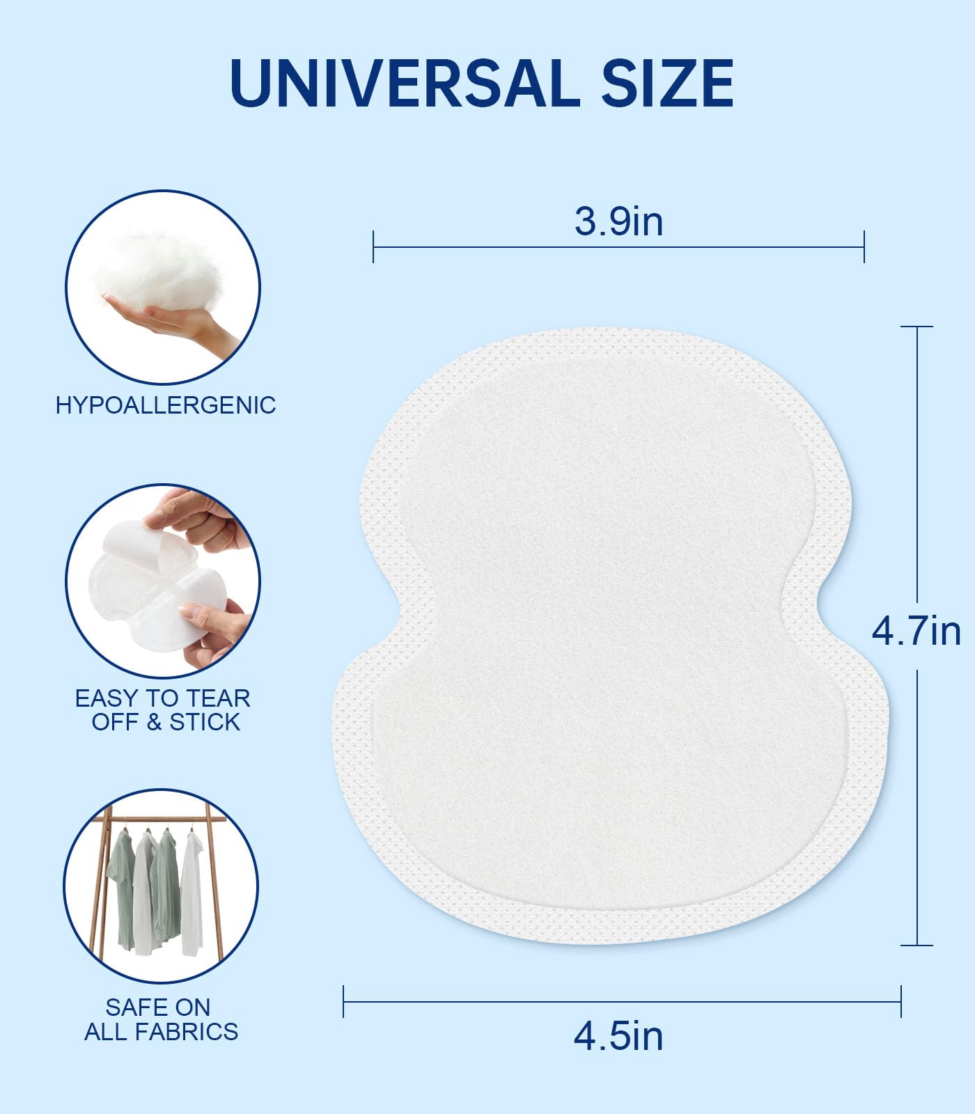 Aoeoun Underarm Sweat Pads – Premium 100 PCS, Invisible, Extra Adhesive, For Men & Women