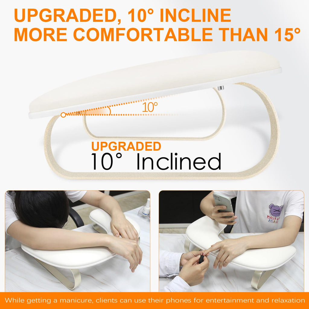 AONOLOVO Arm Rest for Nails – 10° U-Shaped Stand with Aluminum Alloy Holder